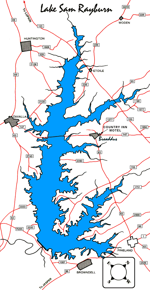 Map of the Broaddus Texas Area